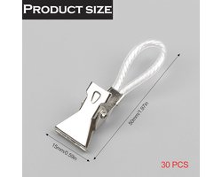 Metalen handdoekclips - set van 30 - ideaal voor keuken en badkamer