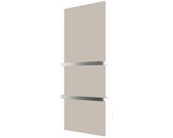 Metalen handdoekdroger met 2 handdoek hangers van chroom (43 en 55 cm breed), 660 watt, Welltherm, Zandkleurig