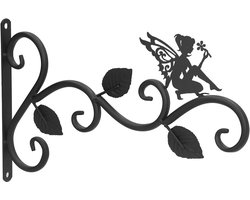 Metalen Hangende Plantenbeugels - Muurbevestiging - Plantenhangers - Zwarte Metalen Plantenbeugel Haak voor Het Ophangen van Bloemenmanden - Woonkamer - Balkon - Decoratie - Tuinaccessoires