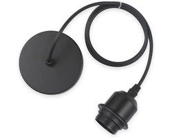 Metalen Hanglampfitting zonder Merk - Zwart Aluminium Lamphouder met 100 cm Snoer voor DIY Kroonluchters