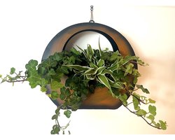 Metalen Hangplantenpot Brons of oud Koper – Stijlvolle Hangende Plantenpot voor Buiten, Industrieel Design, Ophangbare Plantenhouder, Originele Woondecoratie, Uniek Cadeau of Geschenk voor Plantenliefhebbers, Verjaardag of Housewarming