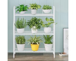 Metalen Hoek Plank Plant Stand 3 Tier voor Binnen en Buiten - Multifunctionele Rekken voor Woonkamer, Balkon en Tuin