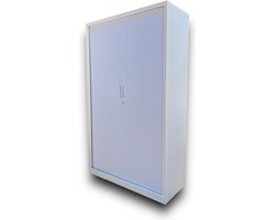 Metalen kantoorkast archiefkast roldeurkast dossierkast (195x120X45) - Met slot en 2 sleutels - Ook leverbaar in de kleuren zwart en antraciet! - grootste maat - 195x120x45 - jaloziedeur - schuifdeur
