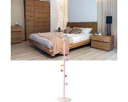 Metalen Kapstok Stand - 7 Haken - Afneembaar - Voor Slaapkamer, Woonkamer En Kantoor - Sprookjesroze - 167 cm