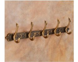 Metalen Kapstok - Wandrek Haken - Handdoeken Ophangen - Ruimtebesparend Ontwerp - Antiek Goud