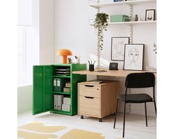 Metalen kast Burlöv 88x40x35 cm appelgroen [en.casa]