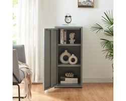 Metalen kast Burlöv 88x40x35 cm grijs [en.casa]