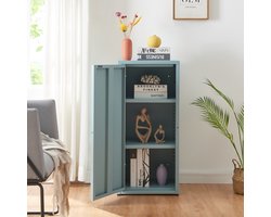Metalen kast Burlöv 88x40x35 cm grijsblauw [en.casa]