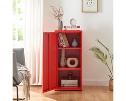 Metalen kast Burlöv 88x40x35 cm rood [en.casa]