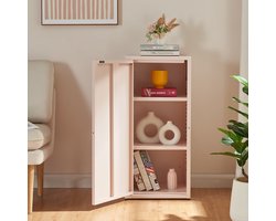 Metalen kast Burlöv 88x40x35 cm roze [en.casa]
