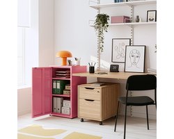 Metalen kast Burlöv 88x40x35 cm watermeloen rood [en.casa]