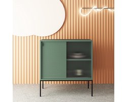 Metalen kast Eidsvoll 85x80x45 cm groen en zwart