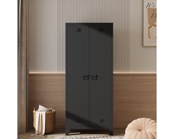 Metalen kast Hankasalmi 180x90x40 cm zwart