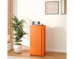 Metalen kast met deur en 2 verstelbare legplanken 88x40x35 cm oranje