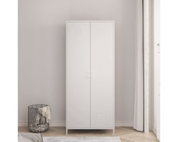 Metalen kast Seinäjoki 180x76x50 cm wit [en.casa]