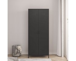 Metalen kast Seinäjoki 180x76x50 cm zwart mat [en.casa]