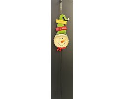 Metalen Kerst (tuin) steker "Sneeuwpop - Welcome & Let it snow" - Staand of hangend - meerkleurig - hoogte 92 x 18 x 1 cm - Kerst accessoires - Woonaccessoires - Tuinaccessoires