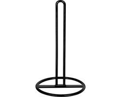 Metalen keukenrolhouder — 13,5 x 13,5 x 26 cm — Houder voor keukenpapier & vershoudfolie — Staand model — Opbergorganizer — Keukenrolhouder voor op het aanrecht — Boorvrije standaard — Ideaal voor organisatie in keuken en badkamer
