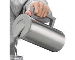 Metalen Koffiekan - Drankkan RVS - Dranken Serveren - Antislip Handgreep - 23 cm Hoog - Zilverkleurig