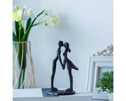 Metalen kussend paar beeldje, modern decoratief figuur en ijzeren figuur, gepersonaliseerd sculptuur ornament, witte abstracte figuren, jubileum bruiloft een souvenir cadeau voor je vrouw, vriendin, kupplungs