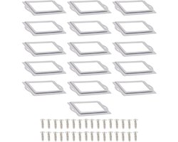 Metalen labelhouder voor planken - set van 16 stuks - labelframes 80 * 35 mm - inclusief schroeven - voor boekenkasten en opslag in kantoren en bibliotheken
