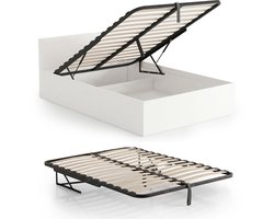 Metalen lattenbodem 120x200 cm / Bedbodem / Metalen bedbodem met hefmechanisme / 28 Houten Latten / Zwart
