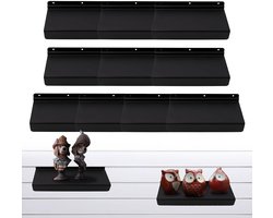 Metalen Lattenwand Planken - Wandrek Accessoires - Winkelpresentatie - Stevig Metaal - 10 Stuks - Zwart