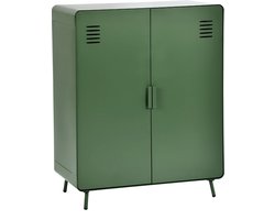 Metalen locker - Met deur en plank Afgeronde hoeken Ventilatie - Groen