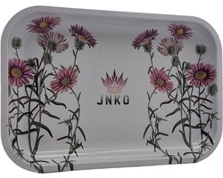 Metalen Luxe Dienblad | 29x19cm | Botanische Bloemen Serie | Paarse Madeliefjes | Decoratief Dienblad | JNKO