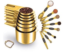 Metalen Maatbekers en Lepels Set - 8 Delen, Magnetische Maatlepels, Keukengereedschap voor Koken en Bakken