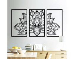 Metalen Mandala Wanddecoratie - Unieke Lotusbloem Muurkunst voor Thuis en Kantoor