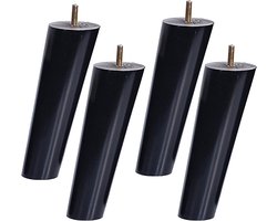 Metalen meubelpoten - Bankpoten salontafel - Meubels verhogen - Massief aluminium legering - 25cm hoogte - Zwart