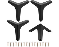 Metalen meubelpoten - duurzaam en stabiel - set van 4 - roestvrij