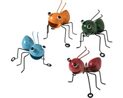 Metalen Mierdecoratie - Oranje - 10 x 8,5 x 9 cm - Weerbestendig Stalen Sculptuur - Voor Tuin en Binnenhuis