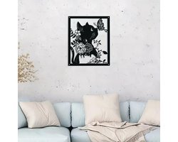 Metalen muurdecoratie - duurzaam en stijlvol - 1 stuk - zwart - metaal