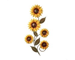 Metalen muurdecoratie, zonnebloem, wanddecoratie van metaal, bloemen, wanddecoratie voor thuis, woonkamer, slaapkamer, tuin