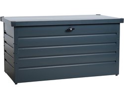 Metalen opbergbox - Tuinkist kussenbox - Tuin opbergen - Afsluitbaar met sleutels - 120 x 61 x 63 cm - Antraciet