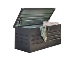 Metalen Opbergbox XXL - Terras/Tuin - Afsluitbaar met sleutels - 158 x 64 cm 600l - Antraciet