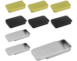 Metalen opbergdoos - Duurzaam en trendy - set van 3 - zwart, goud, zilver - 6x3x1,5 cm
