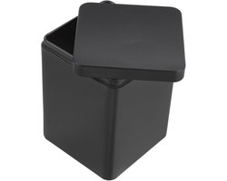 Metalen Opbergdoos met Deksel voor Thee, Koffiebonen, Chocolade en Pepermunt - Ideale Cadeaubox in Zwart