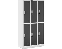 Metalen opbergkast - 6 lockers - grijs - Fromm & Starck