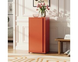 Metalen opbergkast met deur en 2 in hoogte verstelbare planken 88x40x35 cm