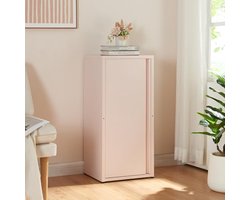 Metalen opbergkast met deur en 2 verstelbare legplanken - Roze 88x40x35 cm