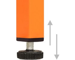 Metalen Opbergkast – Stalen Kast – Bergkast – Archiefkast – Rek – 4 Planken – Verstelbare Poten – Oranje 35x46x180 cm