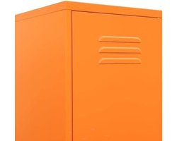 Metalen Opbergkast – Stalen Kast – Bergkast – Archiefkast – Rek – 4 Planken – Verstelbare Poten – Oranje 35x46x180 cm