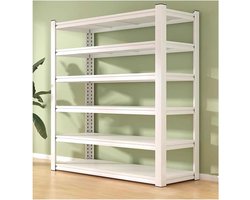 Metalen Opslagplanken - Rekken Unit - Ruimte Organiseren - Zonder Schroeven - 16"x12"x78" - Wit