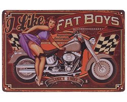 Metalen plaatje - Motor Fat Boys