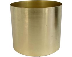 Metalen Plantenbak - Bloempot Goud - Planten Binnen Zetten - Handgemaakt Rustiek Design - 18 cm Hoog - Messing