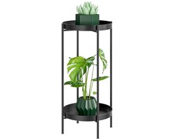 Metalen Plantenstandaard met 2 Niveaus voor Binnen en Buiten - Hoog, Veelzijdige Organizer voor Planten en Decoraties
