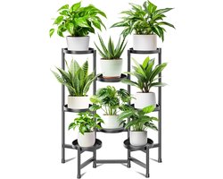 Metalen Plantenstandaard - Perfect voor Binnen en Buiten - 8 Lagen - Zwart - Stevig Materiaal